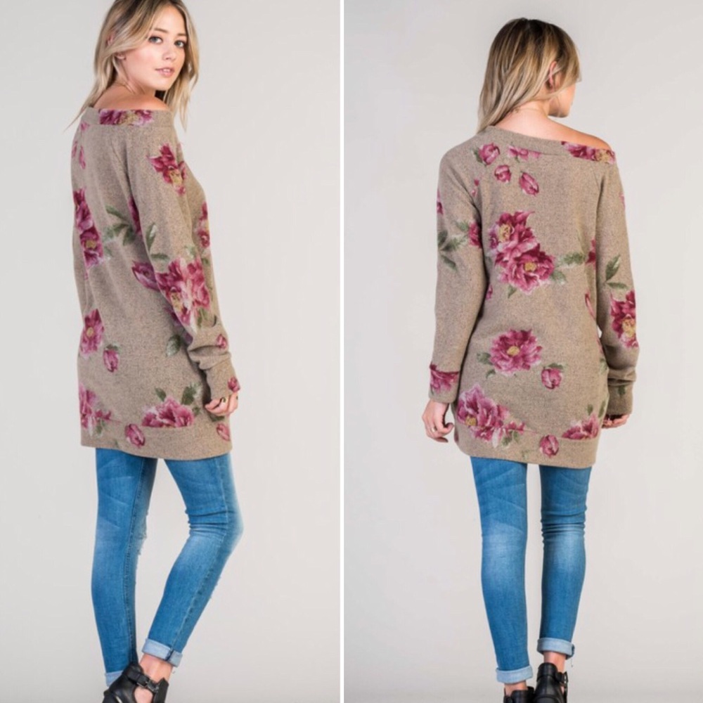 Last 1! SMALL Floral tunic with pockets - Picture 5 of 5